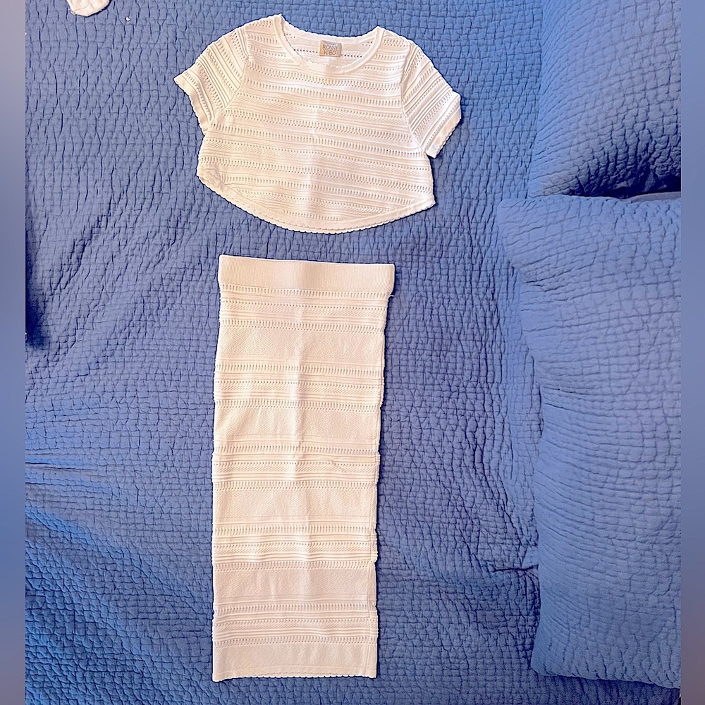 ronny kobo white knit set